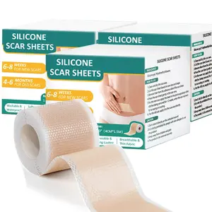 Silicone Scar Sheets 1.6"x59" Roll – Reusable Silicone Scar Tape for Surgical Scars, C-Section, Keloid, Burn, and Acne Marks, Soft and Breathable Scar Removal Strips
