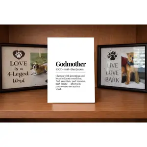 Godmother Definition Home Decor Sign, 4x6 Gift-Ready MDF Plaque with Box by Pl8crafted