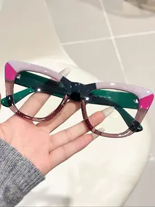 Women's Fashionable Decorative Flat Mirror Glasses, Stylish Daily Wear Eyewear, Trendy Casual Eyeglasses, Versatile Design for All Occasions, Fashionable Frames Glasses