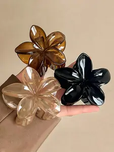 Vintage Flower Design Hair Claws, Flower Hair Clip, Fashionable Hair Accessories for Women & Girls, Minimalist Headwear Suitable for Thick Hair