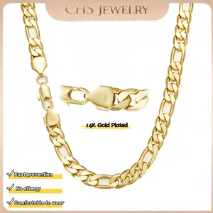 2-10MM Men's 14K Gold Necklace Cuban Link Chain For Men's Hip Hop Jewelry Basic Chokers 20/24inch Valentine Birthday Gift Charm Necklace Stack