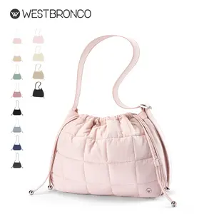 WESTBRONCO Puffer Cute Hobo Bag Gift Idea 2026 New In Spring Trendy Chic Diaper Bag for Women Quilted Lightweight Drawstring Opening Waterproof Casual Spring Trendy Versatile Daily Commuting Handbag Shoulder Bag TikTokShopStockUp summervibes