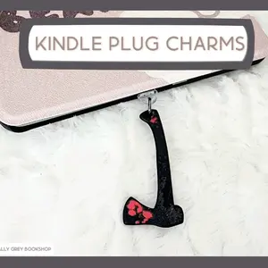 Kindle Dust Plug Charm, Halloween, Spooky, Red, Horror, Knife, Book Lover, Gift, Kindle Charm, Dust Plug