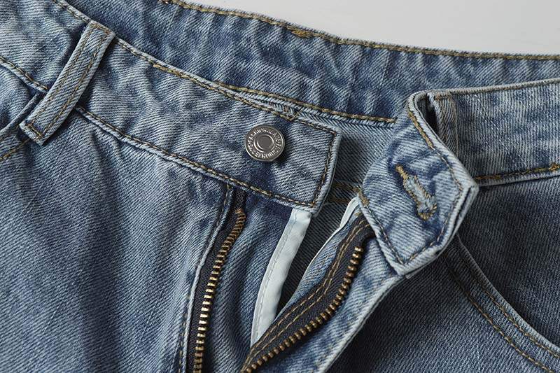 Noctra Distressed Washed Short Denim Culottes