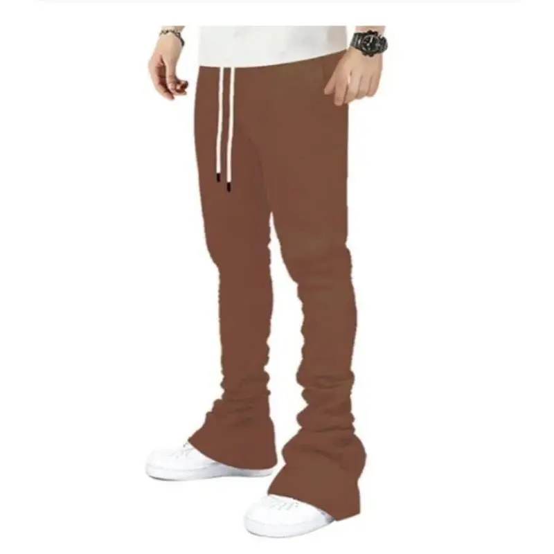 Men's Plus Size Cargo Stacked Pants - Summer Fleece Flare Hiphop Street Sweatpants Men's Plus Size Cargo Stacked Pants - Summer Fleece Flare Hiphop Street Sweatpants