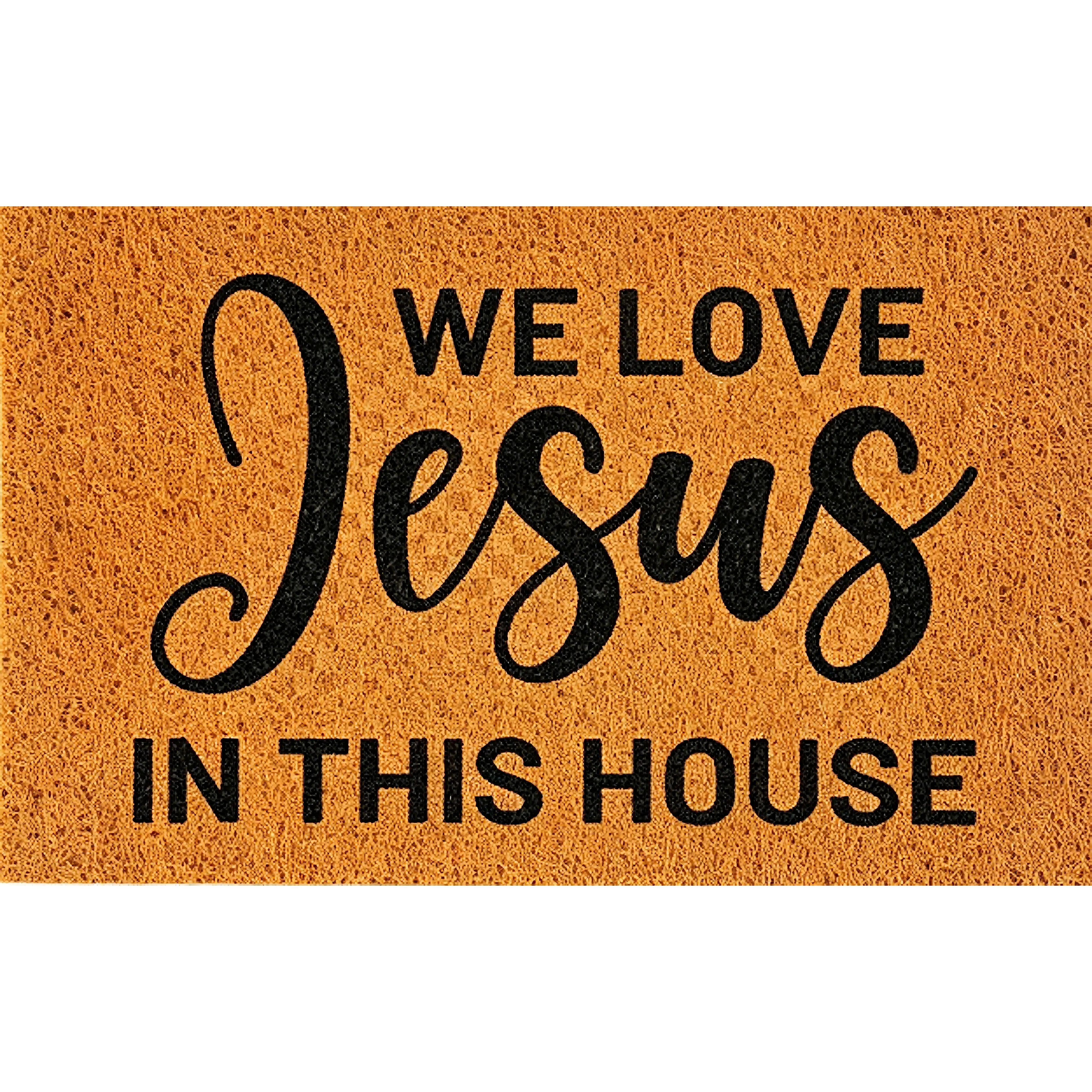 summerwins Customized God Bless This Home Welcome Doormat (24x16 in) - c-Letters Retro Look Design, Durable Non-Slip PVC Backing, Wrinkle Resistant Anti-Skid Grip Entryway/Front Door Decor Indoor-Outdoor Mat