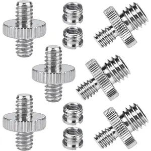 Camera Screw Adapter Set, 3pcs 1/4" And 3pcs 1/4" To 3/8" And 4pcs 1/4"-20 Female to 3/8"-16 Male Tripod Thread Adapter, 3/8 to 1/4 Tripod For Digital Cameras, Tripods And Monopod, Photography Camera Accessories