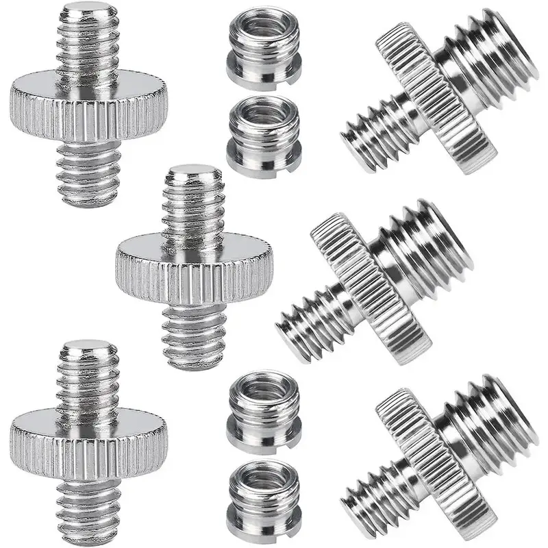 Camera Screw Adapter Set, 3pcs 1/4" And 3pcs 1/4" To 3/8" And 4pcs 1/4"-20 Female to 3/8"-16 Male Tripod Thread Adapter, 3/8 to 1/4 Tripod For Digital Cameras, Tripods And Monopod, Photography Camera Accessories