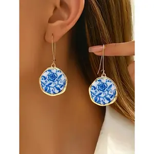 Vintage Flower Dangle Earrings, Fashionable Jewelry for Women, Trendy All-match & Exquisite Jewelry for Birthday Gift, Statement Earrings