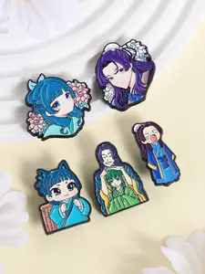 5 Piece Set Cartoon Anime The Apothecary Diaries Enamel Pin Classic Anime Character Collectible with Cat Cat and Ren Shi Chibi Full Body Portrait Design Detailed Enamel Badges for Backpack Jacket Fashion Jewelry Decoration Gift for Fans Friends