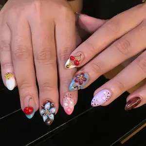 handmade 3D flower nails