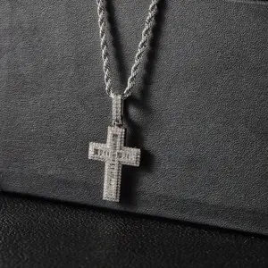 [Fashionable Concert Party Necklace] 1113 31MM Hip Hop Cross Necklace Trendy And Fashionable Comfortable To Wear Perfect Gift Concert Party Accessories