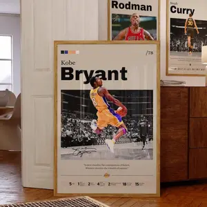Kobe Bryant Poster, Basketball Legend Art Print, Wall Decor, Sports Memorabilia, Black Mamba Tribute, Home Decor, Motivational Artwork (No Frame)
