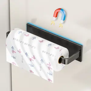 Magnetic Paper Towel Holder for Fridge, Wall-Mount Organizer for Bathroom, Kitchen, RV, Toilet & Pantry