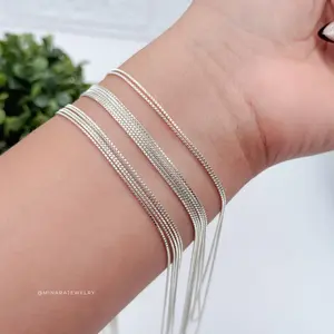 925 Silver - Fine Box Chain. It is 0.8mm Thick.