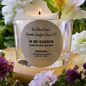 The Wick Chic's Candle Comfort Zone Soy Wax Candle in My Garden Gardenia Scented - Ornaments, Decor
