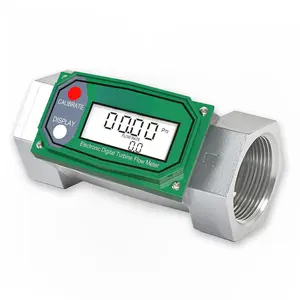 2" Digital Turbine  Flow Meter, 15.8-132 GPM Inline NPT Flowmeter with LCD Display,for ,Gasoline,Kerosene, Water and Other Liquids -Supports Gallon, L, QTS, PTS, m3 (2")