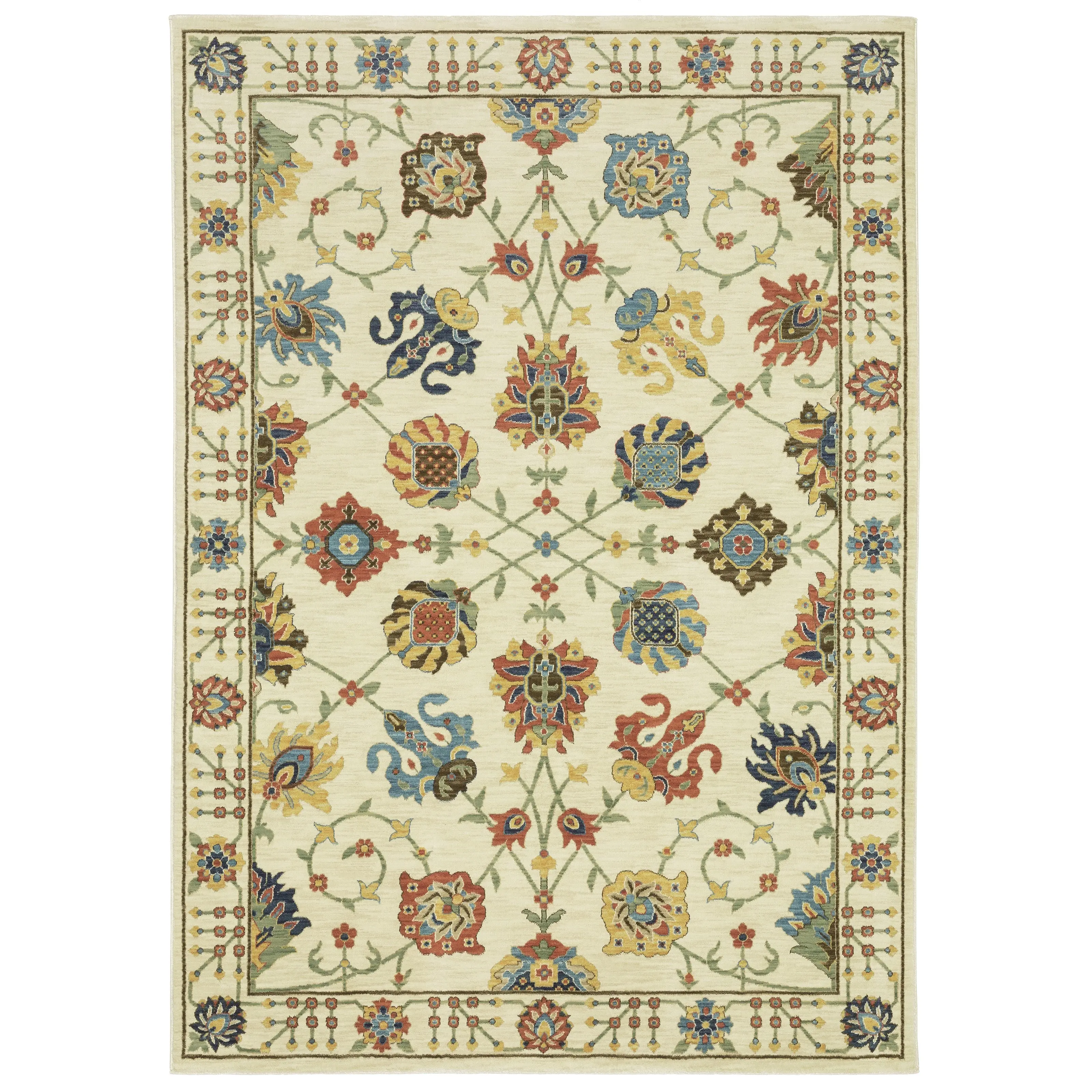 Oriental Weavers Francesca FR01G Ivory Multi-colored Traditional Machine Woven Rug