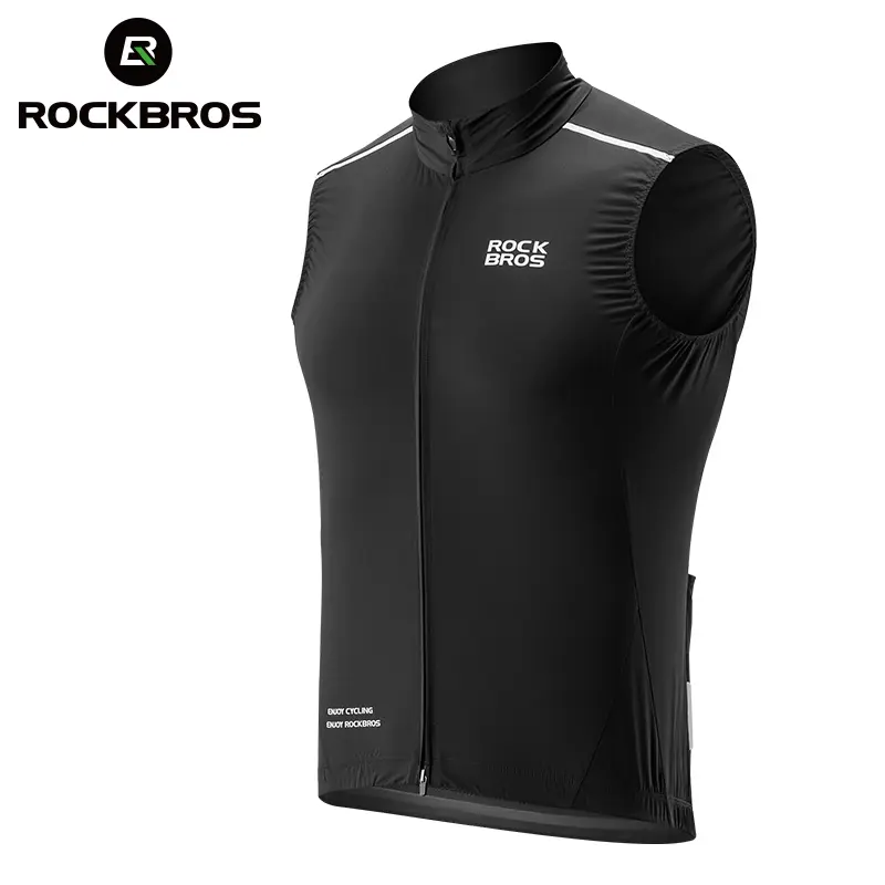 ROCKBROS Unisex Lightweight Windproof Breathable Cycling Vest, Breathable Activewear Sleeveless Workout Vest & Athletic Top for Bike Riding Sports