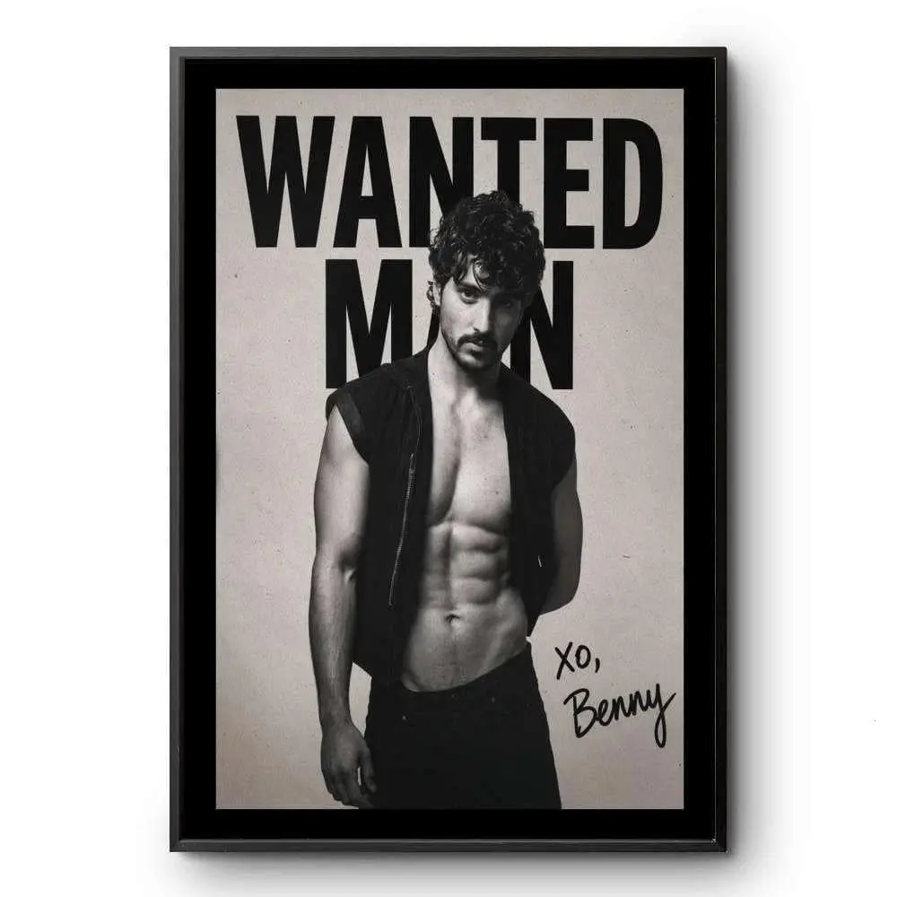 [FREE SHIP] Benson Boone Wanted Man Poster, Vintage Music Wall Art, Benny Poster Print, Black and White Aesthetic Decor, Singer Fan Gift, Wall Art