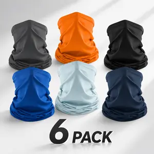 6 Pack Neck Gaiter Face Mask for Men Women – Balaclava Bandana Gator Scarf Cover, Breathable Sun Protection Headwear for Outdoor Sports leisure