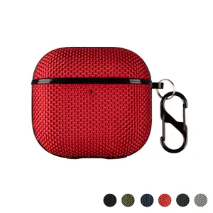Woven Fabric Case for AirPods 1/2 3 4 Pro/Pro2,Durable Scratch-Resistant Design, Lightweight and Protective Cover with Carabiner Key Chain