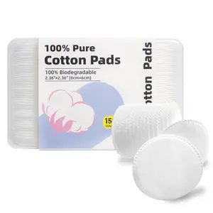 100% Pure Cotton Makeup Wipes 1500 Sheets, 2.36 Inch Biodegradable Round Cotton Pads, Gentle Cleansing Wet Application