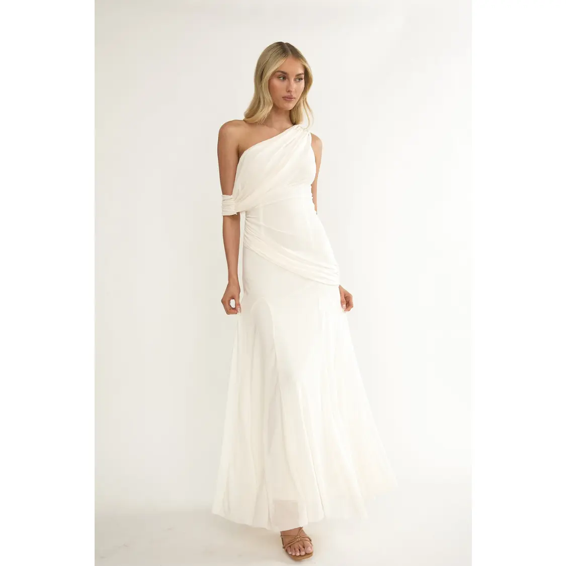 Thalia Draped Maxi Dress - Ivory