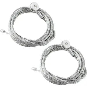 Pair (2) Enclosed Cargo Trailer Ramp Door Cable Replacement Kit Cables 150 Inch,Replacement for CAB1-8CB150