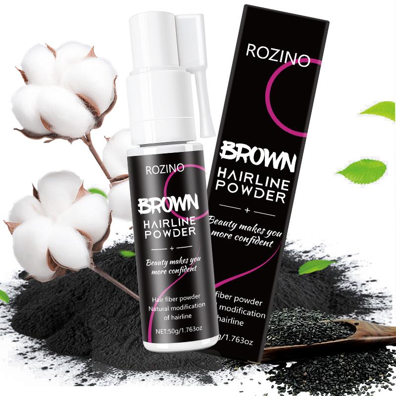 Rozino Brown Hairline Powder Root Touch Up Hair Color for Gray Coverage Bald Spot Concealing Hair Powder for Women & Men 48-Hour Stain-Proof Formula