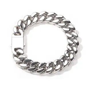 12mm Polished Cuban Bracelet – Sleek 316L Stainless Steel Minimalist Flex