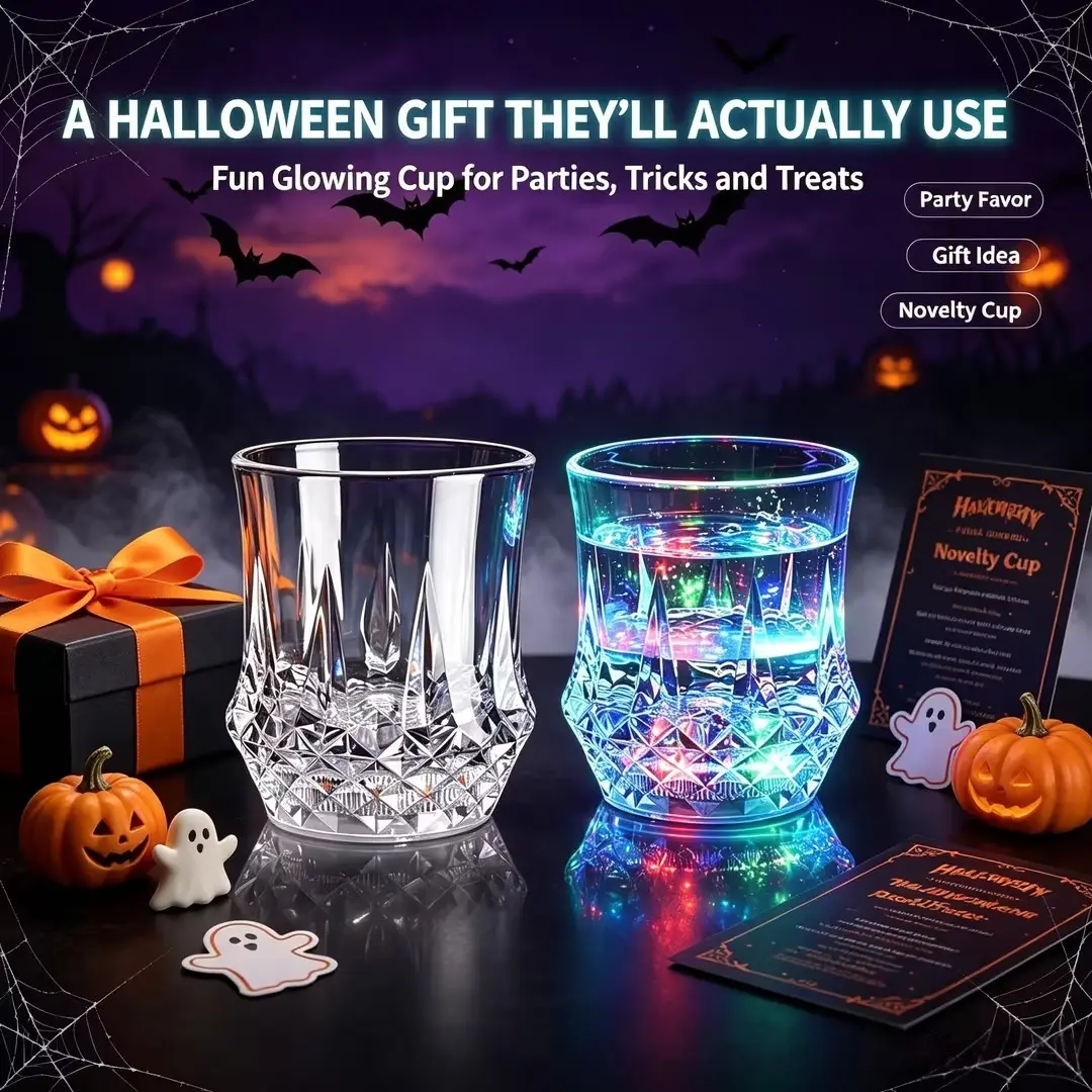 LED Light Up Party Mug, Color Changing Glow Cup with Pour Activated Lights, Halloween Party Decoration Beer Cup, Fun Gift for Birthday, Events & Celebrations
