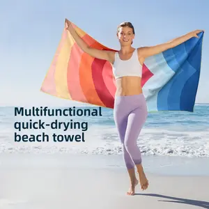 Beach towel Double-sided velvet absorbent swimming microfiber beach towel Printed quick-drying sports towel Universal golf