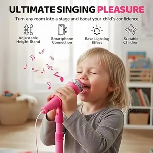 K-Pop Karaoke Machine with Microphone and LED Light -Kpop anime Singing Machine Toy, Music Player,  with Adjustable Stand Microphone Cool Light Music Toy Gift Encourage Singing, Enhance Confidence Fun, Strong Education，Girls and Boys Birthday Gift