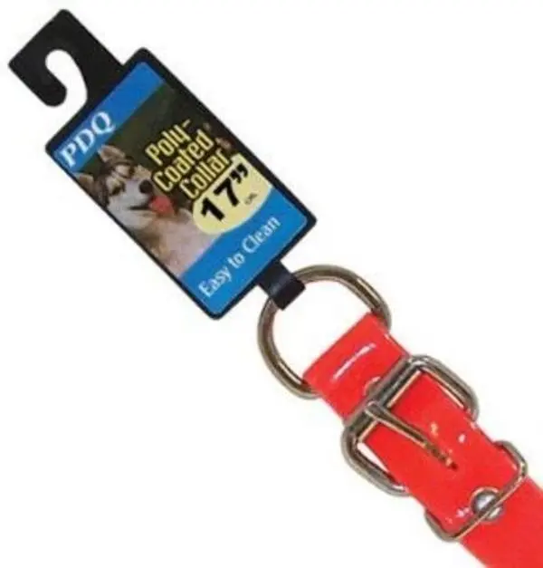Boss Pet Products Poly Coated Dog Collar, Orange - 1 in x 17 in (1 Count)