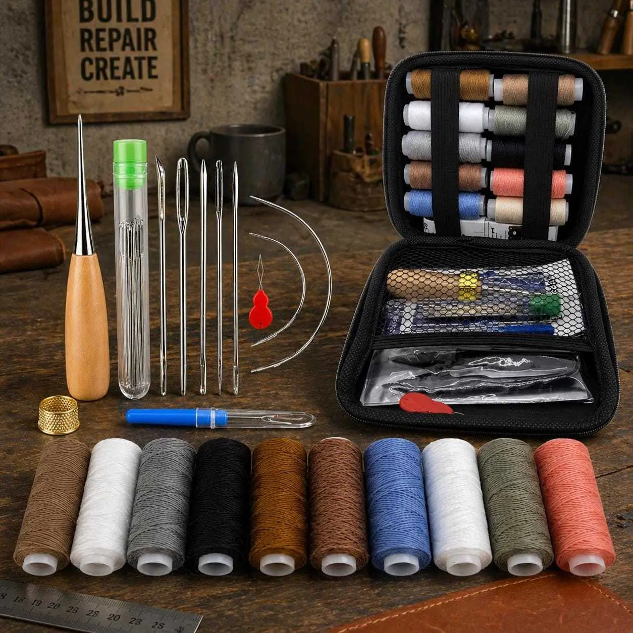 Heavy Duty Leather Sewing Kit for Repairs & DIY