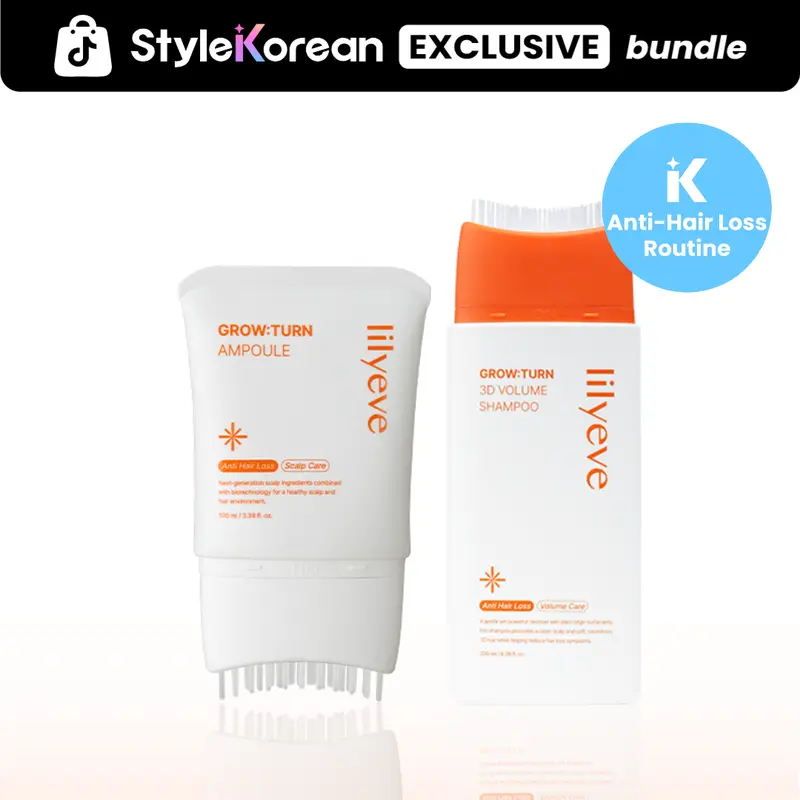 [lilyeve] GrowTurn Hair Duo (Serum & Shampoo) | Built in Brush for Hair Growth & Thickening | Treatment for Thinning Hair, Hair Loss