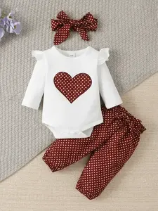 Baby Girl Long Sleeve Pants Set with Headscarf, Cute Comfortable for Infants, Perfect for Everyday Wear, Outfit, Baby Clothing, Essentials Set, Gift Sets