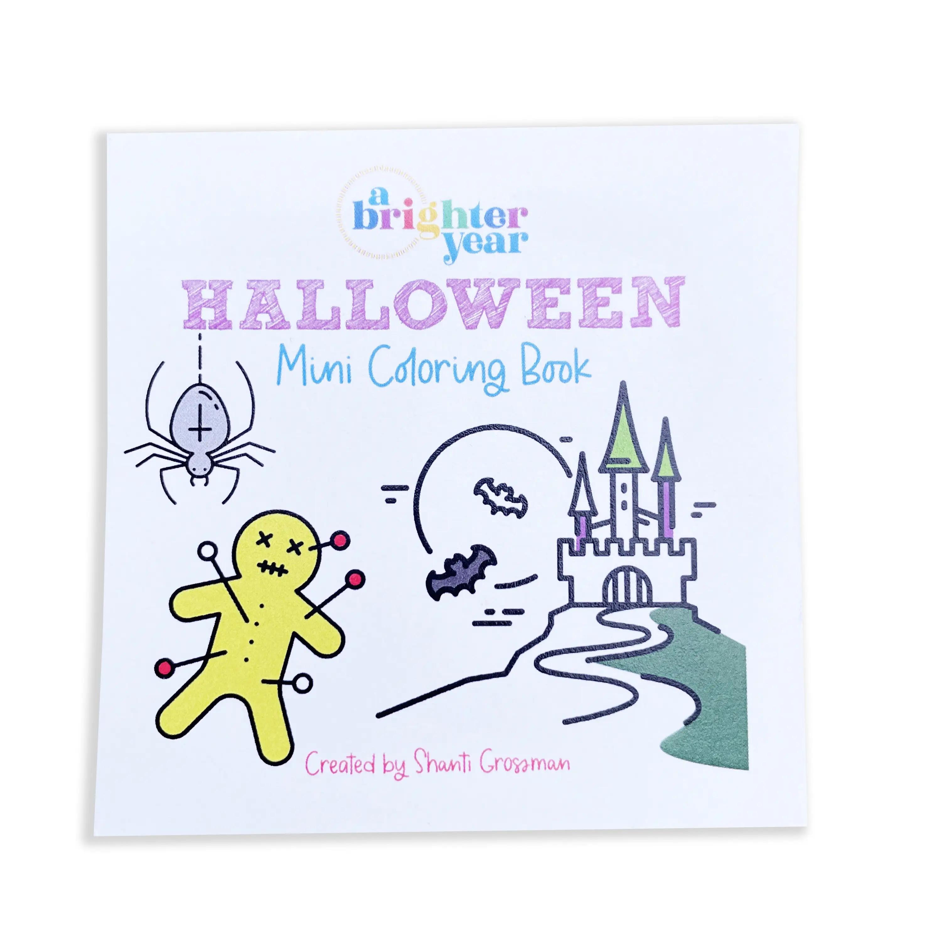 Halloween Mini Coloring Book, A Brighter Year, Adult Coloring Book, simple, bold color book colouringbooks coloringbook for grownups aesthetic