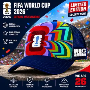 FIFA World Cup 2026 Official Licensed Trucker Cap – Retro Colorful Mesh Adjustable Hat WE ARE 26