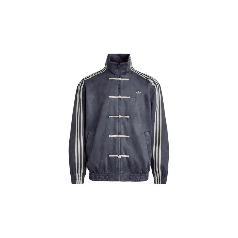 CTT Chinese Track Top 3.1 Gender Neutral Jacket Grey KR0295 Unisex Track Jacket for Men and Women Casual Streetwear Layer Everyday Outfit Spring Fall Outerwear Sport Inspired Style Versatile Grey Jacket for Travel Campus and Weekend Wear Modern City Style