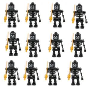 Skeleton Building Blocks Medieval Castle Knight Warriors Skeletons Strong Orcs Figures Collection Toy for Children Gifts