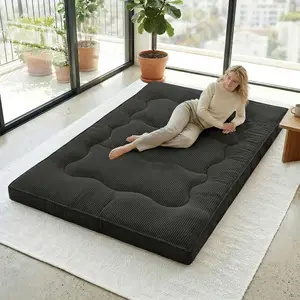 Winzoo Japanese Floor Mattress Futon Mattress 4" Thicken Foldable Roll Up Mat ,4 Tatami Mat Sleeping PadRoll Up Camping Sleeping Pad for Adults, Kids Guestroom Floor Bed