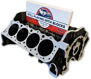Engine Block Business Card Holder Realistic V8 Design for Car Enthusiasts Mechanics & Auto Professionals Durable Lightweight Desk Accessory Unique Office Gift