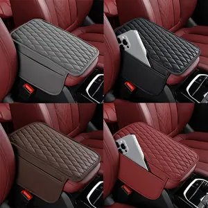 Car Armrest Pad Storage Box PU Leather Multi-color High Quality Quilted Design for Enhanced Comfort and Organization