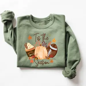TIs The Season Sweatshirt, Fall Football Hoodie, Pumpkin Patch Shirt, Autumn Shirt, Womens Halloween Shirt