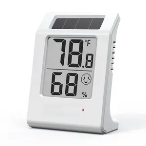 Humidity Thermometer Meters, Solar- Indoor Temperature Sensor Humidity , Humidity Gauge for  Rooms, Bedrooms, , Office, and  Cellars, 1Pack,White