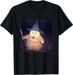Wizard Cat Weird Funny Halloween Cat Meme T-Shirt