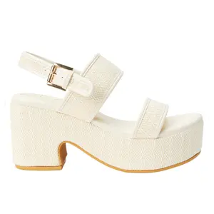 BEACH by Matisse Womens Byron Block Platform Casual Sandals Casual High Heel 3" & Up - Off White