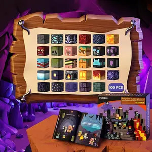 Creative Building Blocks Toy, DIY Stem Montessori Sensory Playset, Magnetic Lava Cave World, Bright Colors, Kids Gift for Halloween Christmas Birthday